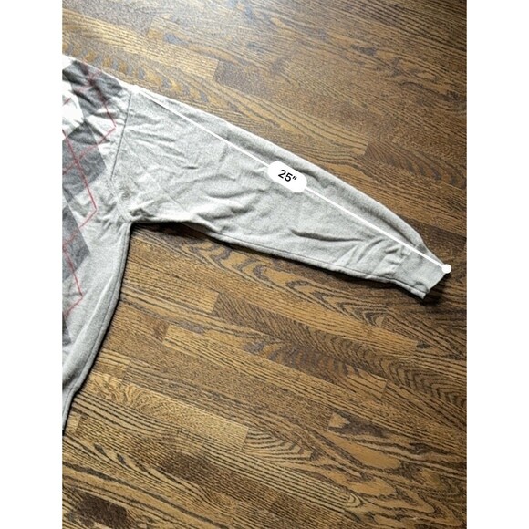 Hathaway Platinum Mens Sweater Argyle Beige brown Red Pure Cashmere Medium - Picture 5 of 6